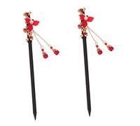 FRCOLOR 2 Pièces Épingle à cheveux de cheveux bijoux de cheveux bâtons de cheveux chinois hairpin hair pin couvre-chef femme élégante baguettes de cheveux de filles alliage rouge
