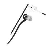 FRCOLOR 2 Pièces Épingle à Cheveux De Style Chinois Bâtons De Cheveux De Fleur Traditionnels Baguettes Chinoises Hanfu Chignon Pendentif Pompon De Cheveux Chinois Bois