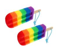 FRCOLOR 2 Pièces Éponge Bain Exfoliante Douce Forme de Glace et Garçon Fille Éponge Mignonne Nettoyage et Prise Main Confortable