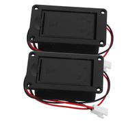 FRCOLOR 2 Pièces Étui à Piles Pour Guitare Porte-batterie Pour Ramassage Étui De Batterie De Guitare Active Noir Plastique