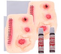 FRCOLOR 2 Pièces Fausses Coupes Halloween De Cicatrice Blessure De Simulation Cicatrice De Réaliste Horribles Stickers Corps De Stickers Décorations 3d La Face