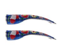 FRCOLOR 2 Pièces Finger Nail Tips For Ancient Queen Costume Detachable Chinese Fingertip Claw Rings For Cosplay Dance Masquerade Halloween Party