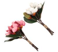 FRCOLOR 2 Pièces Fleurs Artificielles Magnolia en Kit Décoratif