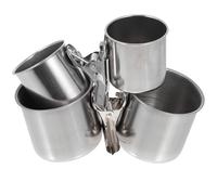 FRCOLOR 2 Pièces Gobelet d'eau pour Oiseaux en Acier Inoxydable Double Bol, Structure Simple, Facile à Nettoyer, pour L'alimentation des Perroquets en Cage