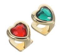 FRCOLOR 2 pièces Grills Dentaires Décoratifs pour Homme et Femme Bijoux de Fête Hip Hop avec Acrylique Rouge et Vert Faux Capuchon de Dent pour Costume Rappeur