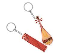 FRCOLOR 2 Pièces Keychain Traditional Chinese Guzheng And Pipa Music Instrument Bag Charm Acrylic Music Note Keyring For Lovers Students Teachers