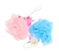 FRCOLOR 2 pièces Lot de Boules Exfoliantes Licorne pour Bain Garçon Fille Boule de Bain Maille Corporel Mousse Riche Séchage Rapide Pratique