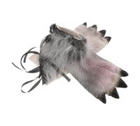 FRCOLOR 2 Pièces Manchons de Pied de Loup Cosplay Halloween, Vinyle | Pattes de Loup, Surface Mate Texturée, Maintien Sûr et Confort, pour Soirées et Scènes Cosplay