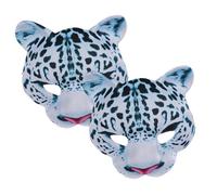 FRCOLOR 2 Pièces Masque Léopard des Neiges EVA Demi-masque Ajustable Confortable pour Carnaval Fête Halloween et Cosplay