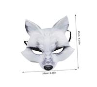FRCOLOR 2 Pièces Masque Renard Demi Visage EVA pour Adultes Masque Animal pour Déguisement Halloween et Fête Costumée Confortable et Ajustement Détail Sculpté