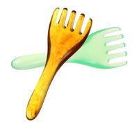 FRCOLOR 2 Pièces Masseur à cinq griffes grattoir brosse shampooing la cire peigne facial scalp massage masseur main peigne de soins de la peau à gratter résine de cire d'abeille