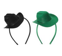 FRCOLOR 2 Pièces Mini Cowboy Hat Headbands For Women And Lightweight Western Party Hair Accessories Plastic Cowgirl Costume Headwear For Halloween Birthday Carnival