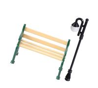 FRCOLOR 2 pièces Miniature Chaise de Parc Décorative Verte Modèle Miniature pour Maison de Poupée Ornement Jardin Intérieur et Extérieur Accessoire Photo pour Garçon Fille et