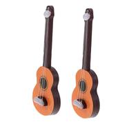 FRCOLOR 2 Pièces Miniature Guitar Models for Doll House Decoration Compact Lightweight Musical Instruments with Lifelike Design for Miniature Scenes and Photography Props