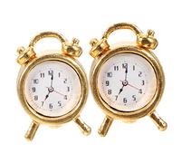 FRCOLOR 2 pièces Miniature Horloges Accessoires Mini Réveil Décoratif pour Maison de Poupée Fantaisie Educatif pour Garçon Fille Développement de Imagination et Créativité