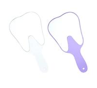 FRCOLOR 2 Pièces Miroir en Forme De Dent Miroir De Maquillage Rond Miroir De Beauté Mini Miroirs De La Main Miroir Compact Portable Miroir à Main Fille Petit Miroir Verre en Plastique