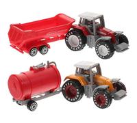 FRCOLOR 2 pièces Modèle Tracteur Ferme Plastique Inertie Glissant Garçon Fille Camion Tracteur Couleurs Vives pour Garçons