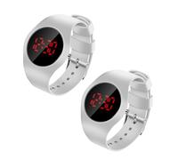 FRCOLOR 2 Pièces Montre électronique Regarder Enfant Montres Enfants pour Les Filles Regarder pour Les garçons Poignet Montre LED surveiller Les étudiants Blanche