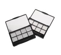 FRCOLOR 2 pièces Palette Vide Compartiments avec Miroir et Pinceau Organiseur Maquillage Portable pour Fards à Paupières et Rouges à Rangement Cosmétique Lot