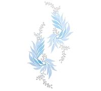 FRCOLOR 2 pièces Patch Thermocollant Brodée à Coudre Décoratives pour Vêtements et Sacs Accessoire Réparation Textile Facile à Appliquer