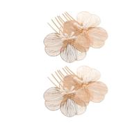 FRCOLOR 2 pièces Peigne à Cheveux Fleur Décoratif Doré Accessoires de Mariage Artisanaux Baroque pour Mariée et Demoiselles Élégance et Polyvalence pour Événements Spéciaux