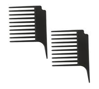 FRCOLOR 2 Pièces peigne à côtes peigne à cheveux bouclés brosse à cheveux de salon de décoloration hair charms hair toppers lacet démêlant à dents larges abdos Black