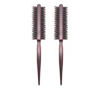FRCOLOR 2 Pièces Peigne Géant Tiges Sèche-cheveux Diffuseur Double Patin à Roulettes Brosse Pour Brushing Brosse à Cheveux Démêlante Poil Mini Brosse Ronde Cheveux Hérissés Brown