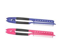 FRCOLOR 2 pièces Peigne Plastique pour Coiffure Peigne de Redressement Cheveux Durable et Brosse Professionnelle Compacte pour Usage Domestique et Salon Accessoires de Coiffage Pratiques