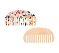 FRCOLOR 2 Pièces Peignes Latéraux Français Acétate Peignes à Dents Larges Antistatiques Coiffage Semi Femmes Démêlage et Fixation Cheveux Humides et Secs