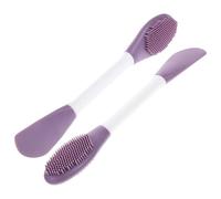 FRCOLOR 2 pièces Pinceaux Applicateurs Masque Silicone Double Embout Brosse Visage Réutilisable Douce et Outil Beauté pour Masque Facial et Nettoyage Peau Sensible Lot