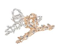 FRCOLOR 2 Pièces Pinces à Cheveux Métal Barrettes à Cheveux avec Strass Motif Accessoire Support Fantaisie Couleur Aléatoire