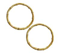 FRCOLOR 2 pièces Poignées de Sac Bambou Rondes Accessoires de Remplacement Faits Main pour Sacs à Main Anse Pratique pour Création et Réparation