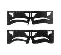 FRCOLOR 2 Pièces Règle De Sourcil Pochoir à Sourcils Réutilisable Pochoir De Maquillage Des Sourcils Féminins Carte De Sourcil Outil De Maquillage Féminin Pratique Acier Inoxydable Black