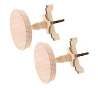 FRCOLOR 2 Pièces Scale Small Round Natural Wood Tables for Doll Living Décor Lightweight and Portable Miniature Furniture Set