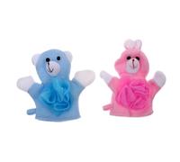 FRCOLOR 2 Pièces Serviette De Bain Pour Enfants Laveur De De Éponge De Bain Pouf Éponge De Bain Loofahs Mignons Mitaines De Bain Bouffées Coton Composé Corps De Bébé