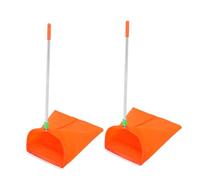 FRCOLOR 2 Pièces Stand Up Dustpan with Handle Windproof Metal Waste Collector for Garden Leaf Debris Cleaning Foldable Heavy Duty Dustpan for Home and Restaurant