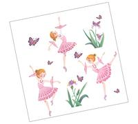 FRCOLOR 2 pièces Stickers Muraux Autocollants pour Chambre Garçon Fille Danseuse et Fleurs Décoration Murale Amovible sans Résidu pour Salon et Chambre Ado Fille Garçon