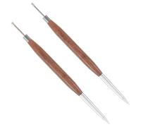FRCOLOR 2 Pièces Stylos Nail Art Double Pointe Multifonction Silicone avec Manche de Santal Ergonomique Outils DIY pour Dessin Sculpture et Embossage Vernis Gel