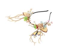 FRCOLOR 2 Pièces -tête en bois de Noël hair charms hair toppers décoration fete couvre-chef de noël éclairé Bandeau de casque de couvre-chefs pour enfants en tissu