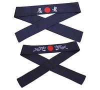 FRCOLOR 2 Pièces -tête Sportif Casserole Bandeau Japon Cuisine Groupe Accessoire De Chef Bandeau De Dragon Hibachi Bandeau De Sport Larat Pot Polyester Navy