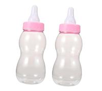 FRCOLOR 2 pièces Tirelire Plastique Transparente Forme Biberon Garçon Fille Pot à Moyen Déco Fête Anniversaire Garçon Fille Cadeau Ludique et Fonctionnel