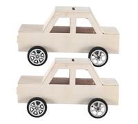FRCOLOR 2 Pièces Tirelire Voiture Bois à Peindre Kit DIY Garçon Fille Adulte Décoration Maison Rangement Monnaie Créatif
