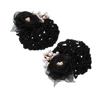 FRCOLOR 2 Pièces Tissu Fil De Soie Simple Filet Poche Tête Clip Supérieur Accessoires Pour Cheveux Pince À Cheveux Pince À Un Mot Maille Épaisse Rouge En Gel Bandeaux Wow