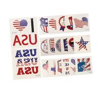 FRCOLOR 20 Feuilles Autocollants Temporaires de Tatouage Décoratif Stickers Corps Américains pour Fêtes et Festivals Durable et Facile à