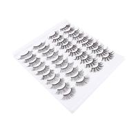 FRCOLOR 20 Paires faux cils artificiels colle à cils duo fouetter maquillage faux cils recourbe-cils fake lashes cils cosmétiques faux cils 3d faux cils réalistes fibre Black
