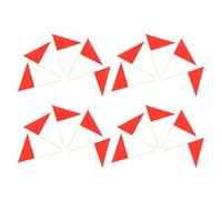 FRCOLOR 20 Pièces Drapeaux de Marquage Triangulaires Rouges pour Chantier, Marqueurs de Pelouse Solide en Bambou et Polyester, Faciles à Stocker, pour Relevés Extérieurs
