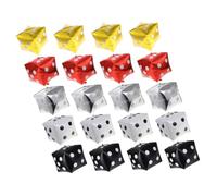 FRCOLOR 20 pièces Lot de Ballons Aluminium en Forme de Dés pour Fête à Thème Couleurs Or Argent Noir Blanc Rouge Décoration Anniversaire et Soirée Jeux