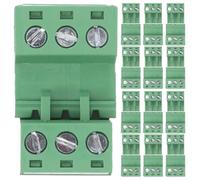 FRCOLOR 20 pièces Lot de Bornier à Vis Enfichable Pcb Broches Vert Kit Complet pour Câblage Électronique Femelle