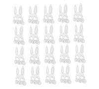 FRCOLOR 20 pièces Masques Papier Lapin à Peindre Matériel de Peinture pour Garçon Fille Masques DIY pour Événements Familiaux et Pâques Mascarade Papier Résistants et Réutilisables
