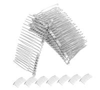 FRCOLOR 20 pièces Peigne Voile Mariage Argenté Dents Métallique pour Femmes Accessoire Nuptial Adapté Cheveux Épais Fins Bouclés
